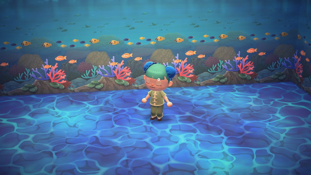 べに 需要あるかわかりませんがやってみます あつ森 Diy代行 すいちゅうのかべがみ みなものゆか Cmでやってた 動く壁紙 床板です 材料 マイル旅行券1枚 T Co Hqjazratrp Twitter