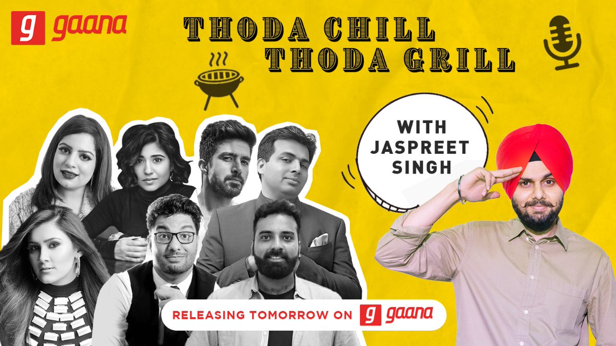 gaana's tweet photo. Nothing brings people together like good food ๐ฅ! Just one more day to go for our brand new #podcast ๐ by @LifeOfPaaji in #ThodaChillThodaGrill, with some chill conversations with coolest comedians & singers only on Gaana! Stay tuned!
#MallikaDua @gkhamba #Beabassi https://t.co/bgoIEVN94g