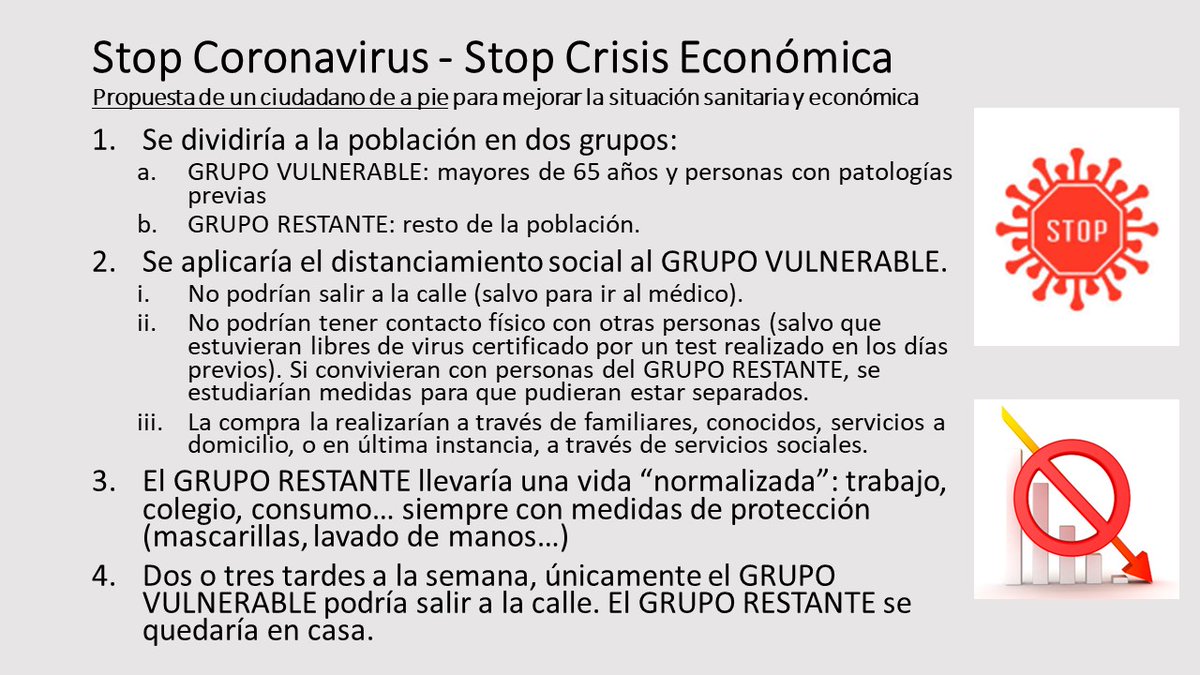 Propuesta de distanciamiento social selectivo para tratar de paliar la crisis sanitaria y económica