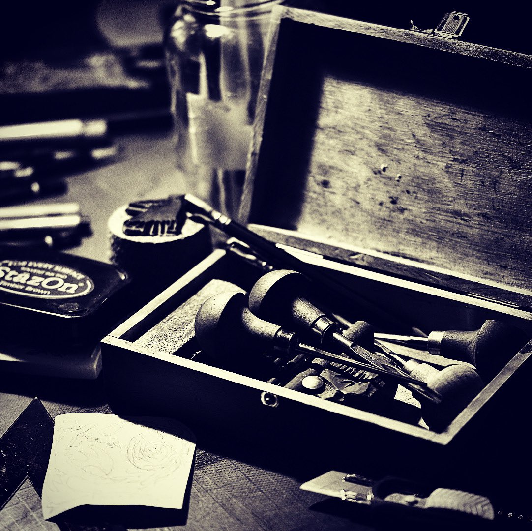 tomashijo's tweet image. Tools. Herramientas.
#printmakingstudio #printmaking #grabado #linocut #linoleo