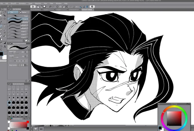 Working away. 