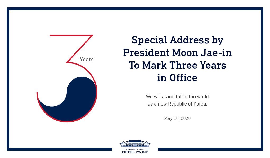 TheBlueHouseENG's tweet image. Special Address by President Moon Jae-in(@moonriver365) to Mark Three Years in Office

"We will stand tall in the world as a new Republic of Korea."

▶Full text : bit.ly/2yHl9KN