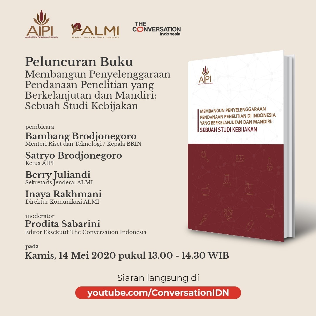 ALMI_Indonesia's tweet photo. Studi #pendanaanpenelitian ini akan kami terbitkan secara langsung dan virtual bersama dengan @AIPI_Id _id untuk diserahkan kepada @KemenristekBRIN https://t.co/yXugAijFyv