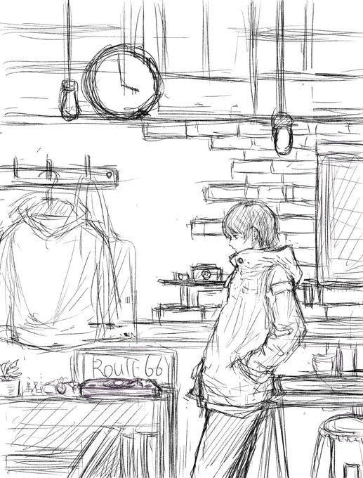 今描いてるラフ、、、 