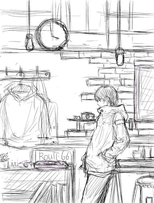 今描いてるラフ、、、 