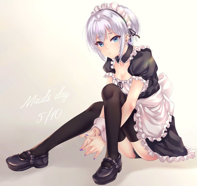 #メイドの日
音漏れちゃんメイド服💙 