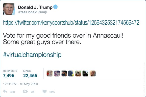 rhinofinn's tweet photo. Wow! Thank you Donald! 

#VirtualChampionship https://t.co/e2LC7lBOUj