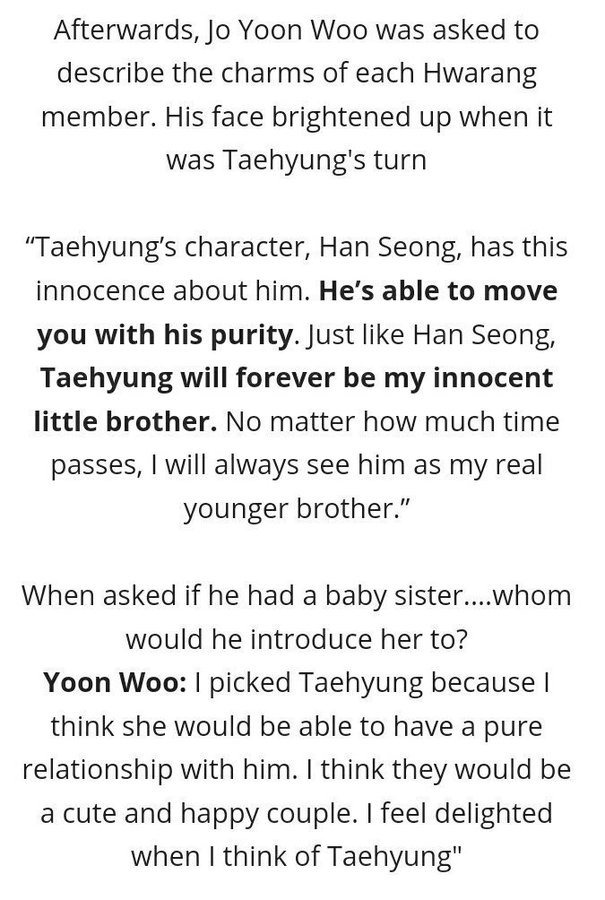 Yo Joon woo talking about how impossible it is to h*te taehyung and how he brightens the atmosphere of the room