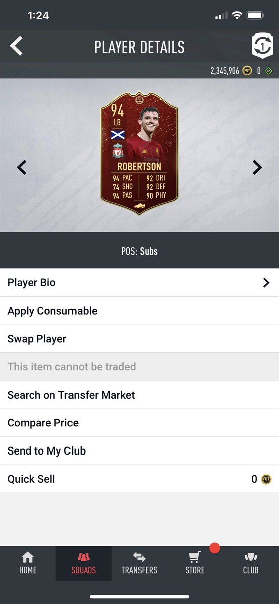 Sub nr 3: Andrew RobertsonA card I actually enjoyed subbing on and a card I wanna use as my LB, but can’t fit in at all in my starting 11. Very solid, he’s rapid but still a cunt in real life. 6.5/10