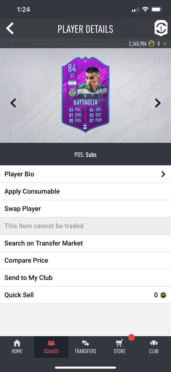 Sub nr 4: BattagliaA card I haven’t used in a while, but oh my is he good still. Bringing him on to boss the tired attackers in the 70th minute won me a few games. If you still think about getting this card, so worth it! 7/10