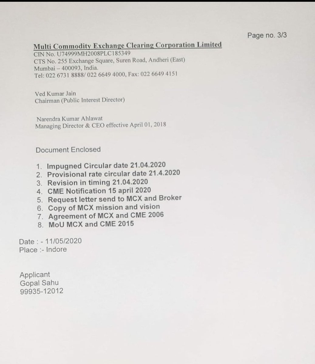 sanjay1365's tweet photo. @Swamy39 
Sir, needs your intervention in this PIL , for investigating the fraud committed by MCX in April by passing the undue benefits to vested interest holders in connivanve with MCX top brass. https://t.co/TTj5UpKNmU
