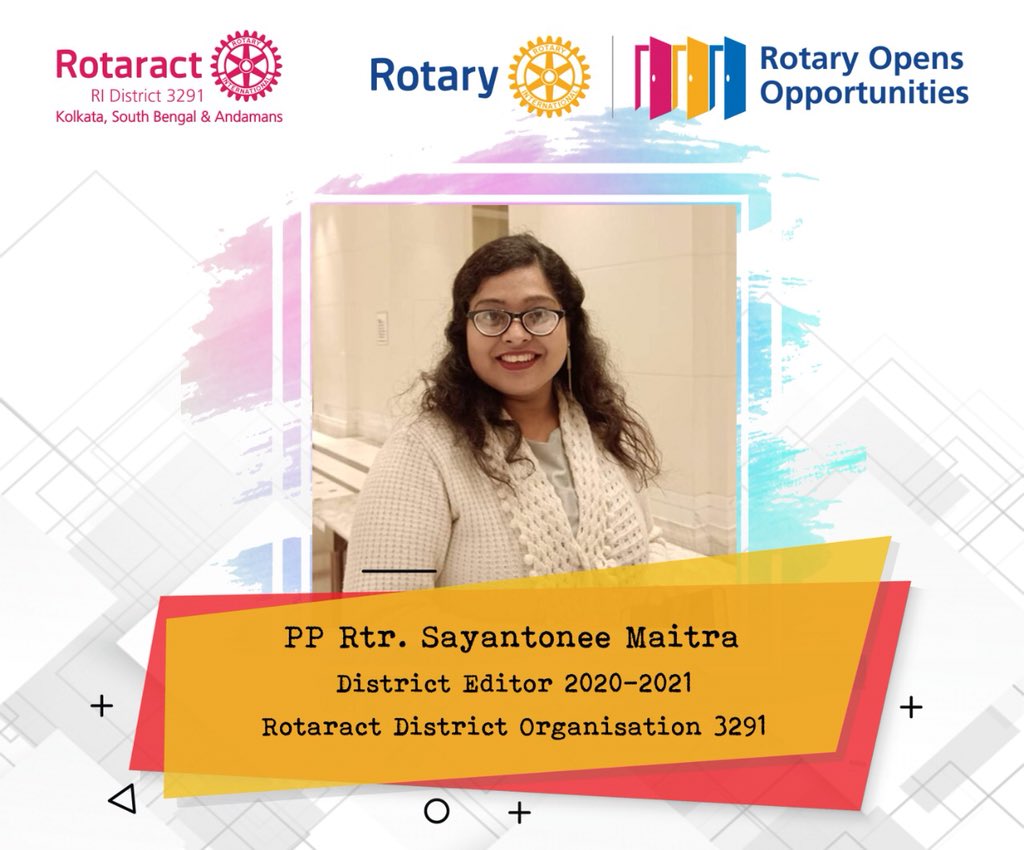 rc_calcutta's tweet photo. Congratulations Rtr Sayantonee Maitra For Becoming The District Editor 2020-21 Of Rotaract District Organisation 3291. #RotaractCalcutta #BeTheBetterYou #TheCelestials https://t.co/9ipPfuU0FL