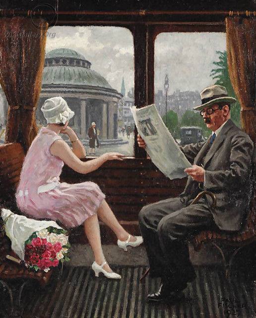 Paul Gustav Fischer, 'In the tram' 1927.  RT <a href="/MenschOhneMusil/">Mordecai</a> <a href="/chinneolhungdim/">chinneo lhungdim</a>