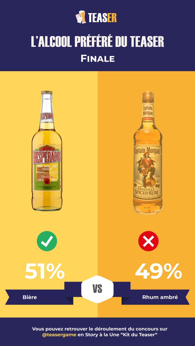 TeaserFR's tweet photo. FINALE | ALCOOL PRÉFÉRÉ DU TEASER | 1/1 https://t.co/iv5h8QPdWU