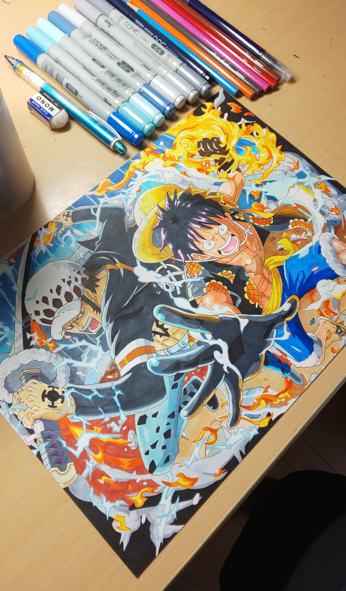 岩どす ワンピーストレジャークルーズより ルフィ ローを模写しました トレジャークルーズ6周年おめでとう ワンピース トレクル トレクル6周年 ルフィ ロー イラスト好きさんと繋がりたい 模写