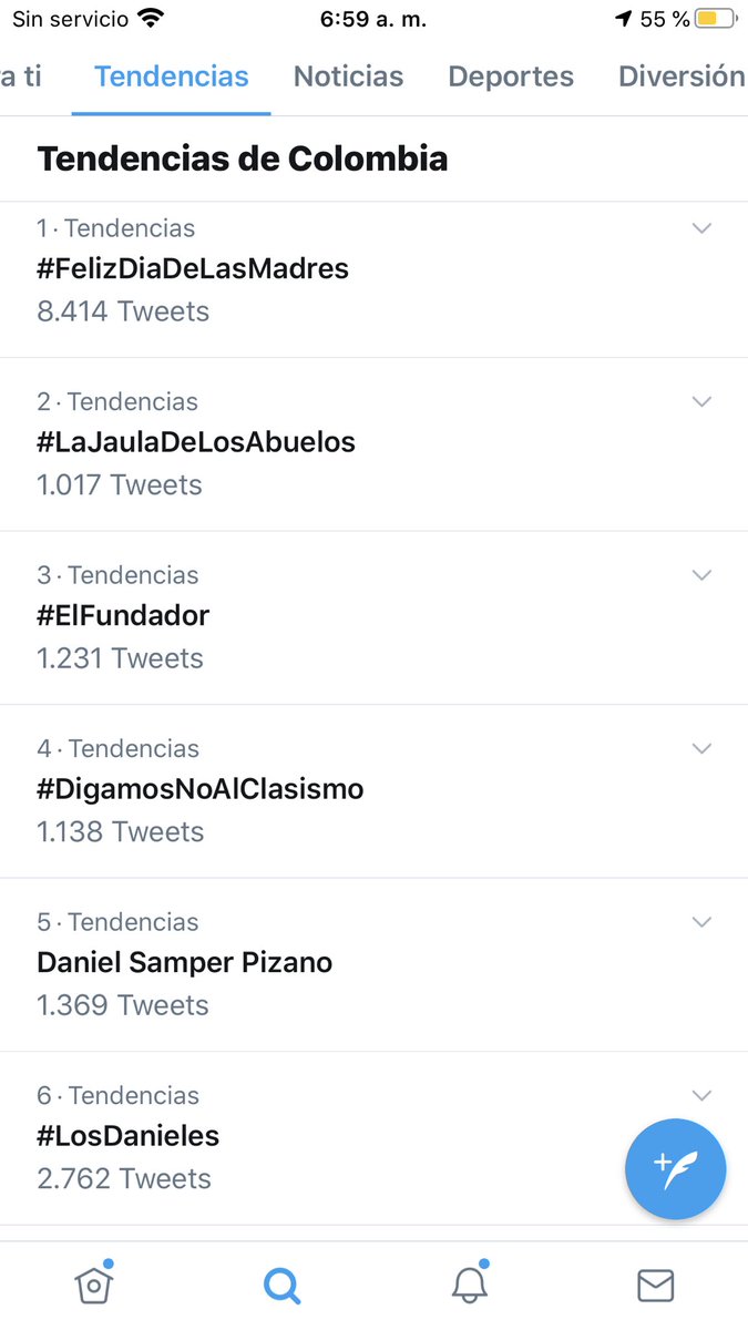 DanielSamperO's tweet photo. Nuestra única difusión son ustedes, esa es la gracia de todos. Y nunca nos  fallan. 

#LaJaulaDeLosAbuelos #ElFundador #DigamosNoAlClasismo #LosDanieles y Daniel Samper Pizano son las primeras tendencias de Twitter Colombia. 

 #LosDanieles https://t.co/NHQyOgaiu9
