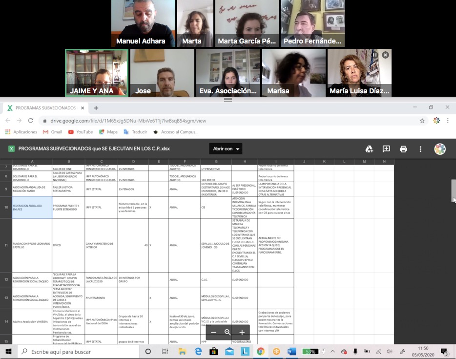 EnRedESevilla's tweet photo. El pasado día 5, mantuvimos una reunión telemática representantes de algunas de la entidades de #EnRedEs. En ella planteamos nuevas formas de intervenir con grupos en los Centros Penitenciarios a través de nuestros programas.
Toca #reinventarse. https://t.co/CVE1aZ4nTa