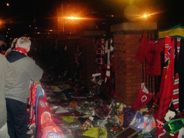  Flowers and shirts laid for George Best around the West Brom game in November 2005 at Old Trafford.  #mufc