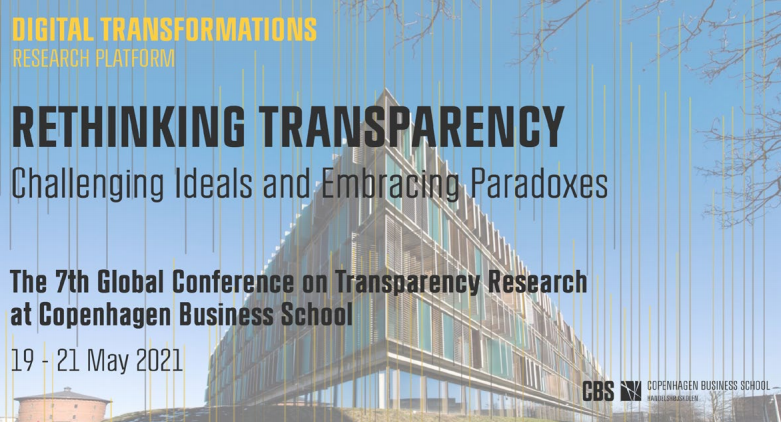 SuzPiotrowski's tweet photo. The details and Call for Papers of the 7th Global Conference on Transparency Research are out! Abstracts due 31 Aug 2020.  Let's hope we can all get together in Copenhagen next year!  https://t.co/E4KY73YzUl https://t.co/WFT4g6Mmf7