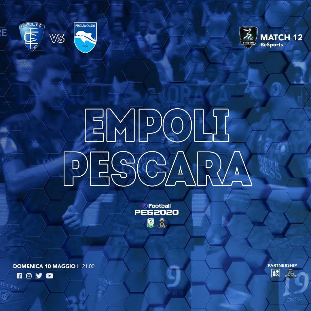 EmpoliFC's tweet photo. 🎮⚽ Doppia sfida per i player azzurri nella 12^ e 13^ giornata di #BeSports, la lega virtuale della #SerieB creata con #DreamsTeamTravel #SMIConsulting #Mkers e #ACME_Communication. 

@maurito_qv sfiderà il @PescaraCalcio, mentre @AlessanImpero affronterà il @VeneziaFC_IT https://t.co/ldtx1TErqC