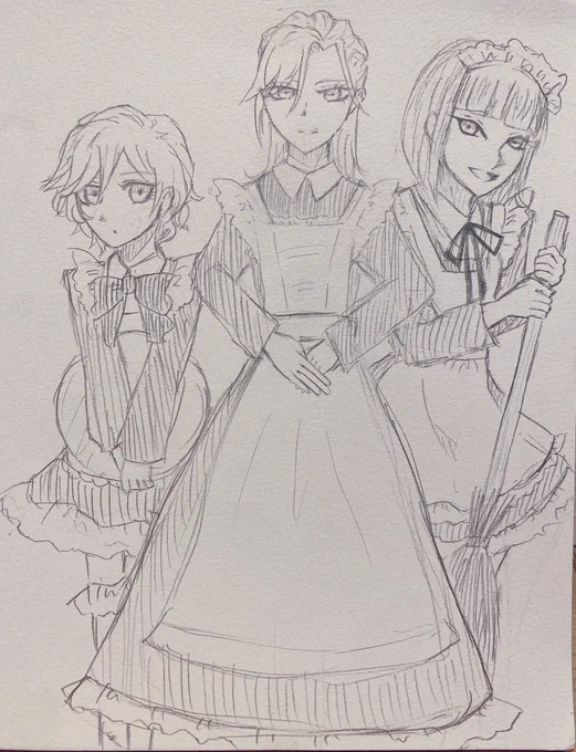 #1日1推し描きましょ 
今日はメイドの日らしいのでメイド服ポム
ヴィルの圧倒的メイド長感 
