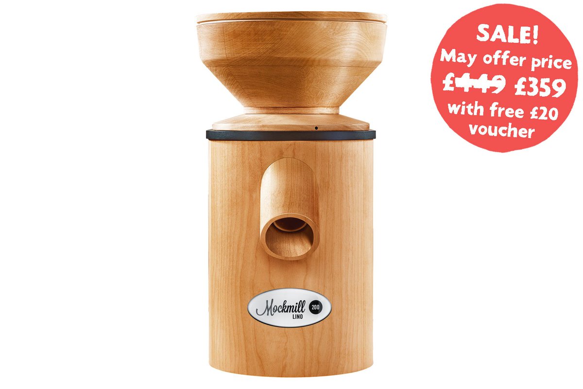 Hodmedods's tweet photo. Mill it yourself! Join the #freshflour revolution with £90 off the beautiful table-top Mockmill Lino 200 and get milling cereals, pulses, spices & more. Now £359 inc UK plug, delivery & £20 Hodmedod voucher, perfect for stocking up on grists for your mill. https://t.co/9TDTuwLUmx https://t.co/hSetKw7CkH