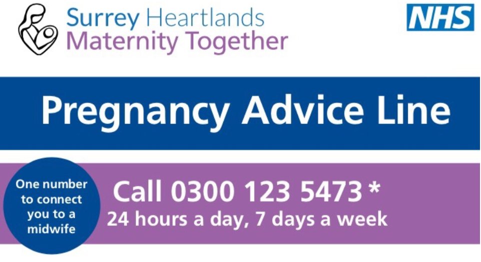 We’re still here for you and your baby and are taking extra care in how we run our maternity services to make sure you stay safe. 

Remember you can get help by contacting the Surrey Heartlands Pregnancy Advice Line on 0300 123 5473 📲

#Pregnancy #Maternity #NHS #HealthySurrey