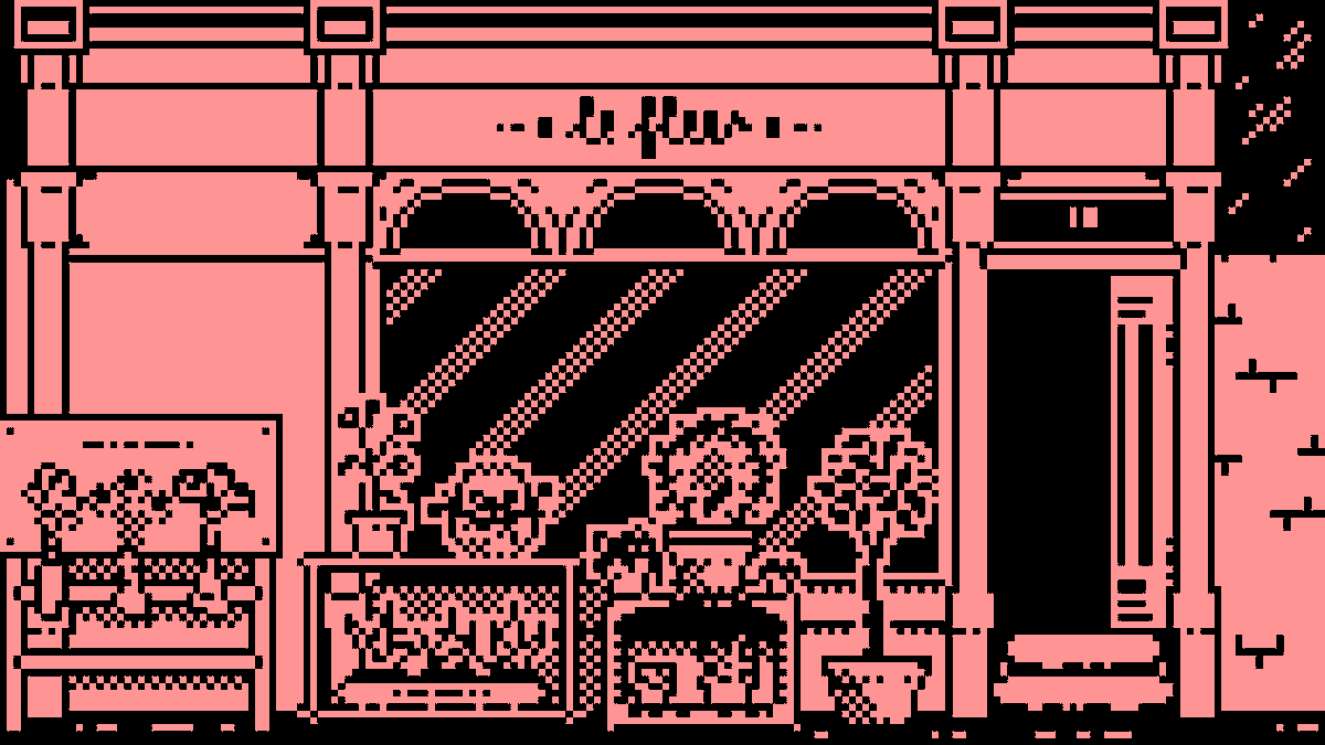 tenthosdesigns's tweet photo. A 1 bit #flowershop -part of a larger scene I'm working on
#pixelart https://t.co/7WWLbFYkxz