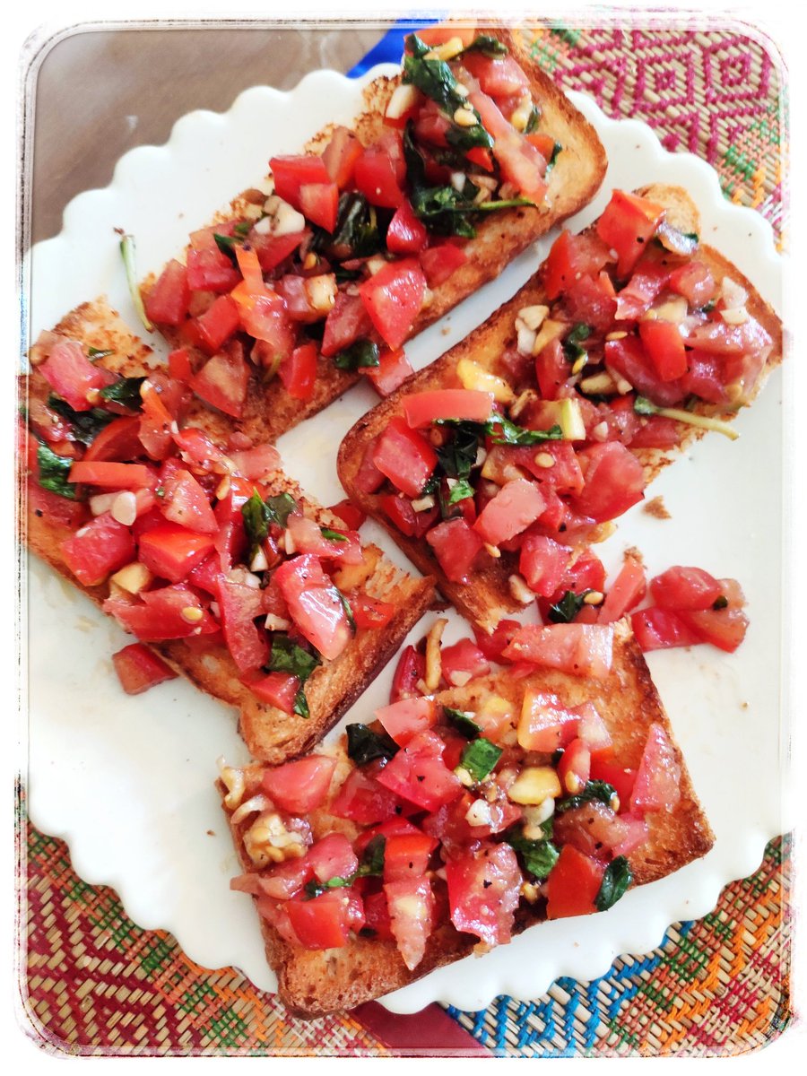 I think it's a great idea to convert Sundays to big brunch/no lunch days Another craving was this, so made some bruschettas for brunch. Paired with fried eggs and a yummy raisin escargot from our grocery run ystdy   #jogacooks