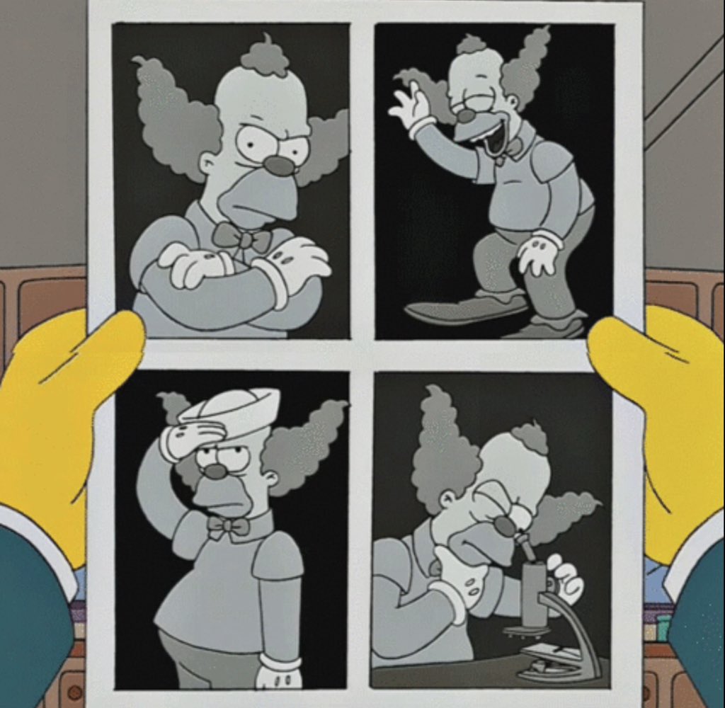 sergiosarriarui's tweet photo. El book de Díaz Ayuso vs el book de krusty; mis dos actores favoritos #DesafiAyuso https://t.co/cpRloUkm9T