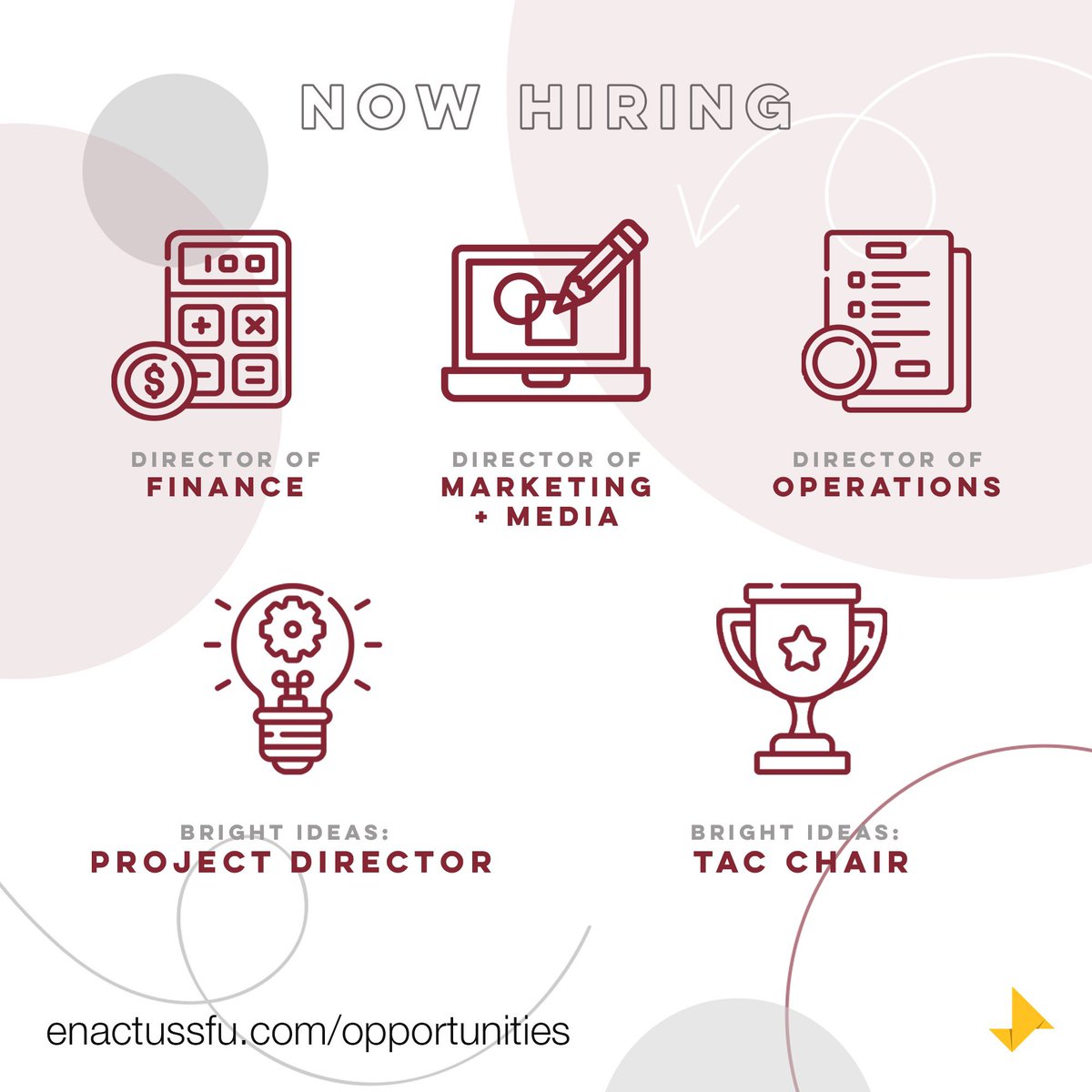 EnactusSFU's tweet photo. We're hiring for the 2020-2021 term! Find out more at https://t.co/42VcGpiw2H 💫 https://t.co/J5YTFQIclw