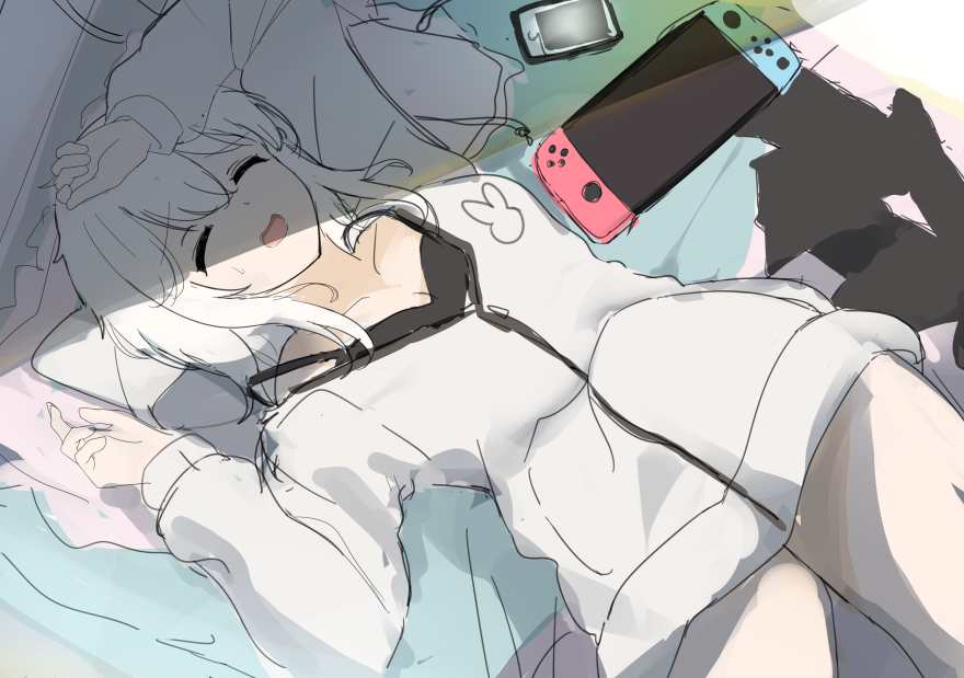 「ゲーム徹夜で一晩明かしたうちの子ラフ 」|いがやん@お仕事募集中のイラスト