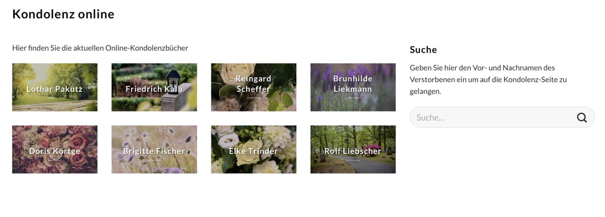 Jetzt können Sie unter „Kondolenz online“ Ihre Beleidbekundungen auch digital aussprechen. Auf unserer Homepage finden Sie die aktuellen Online-Kondolenzbücher. kracheletz.de