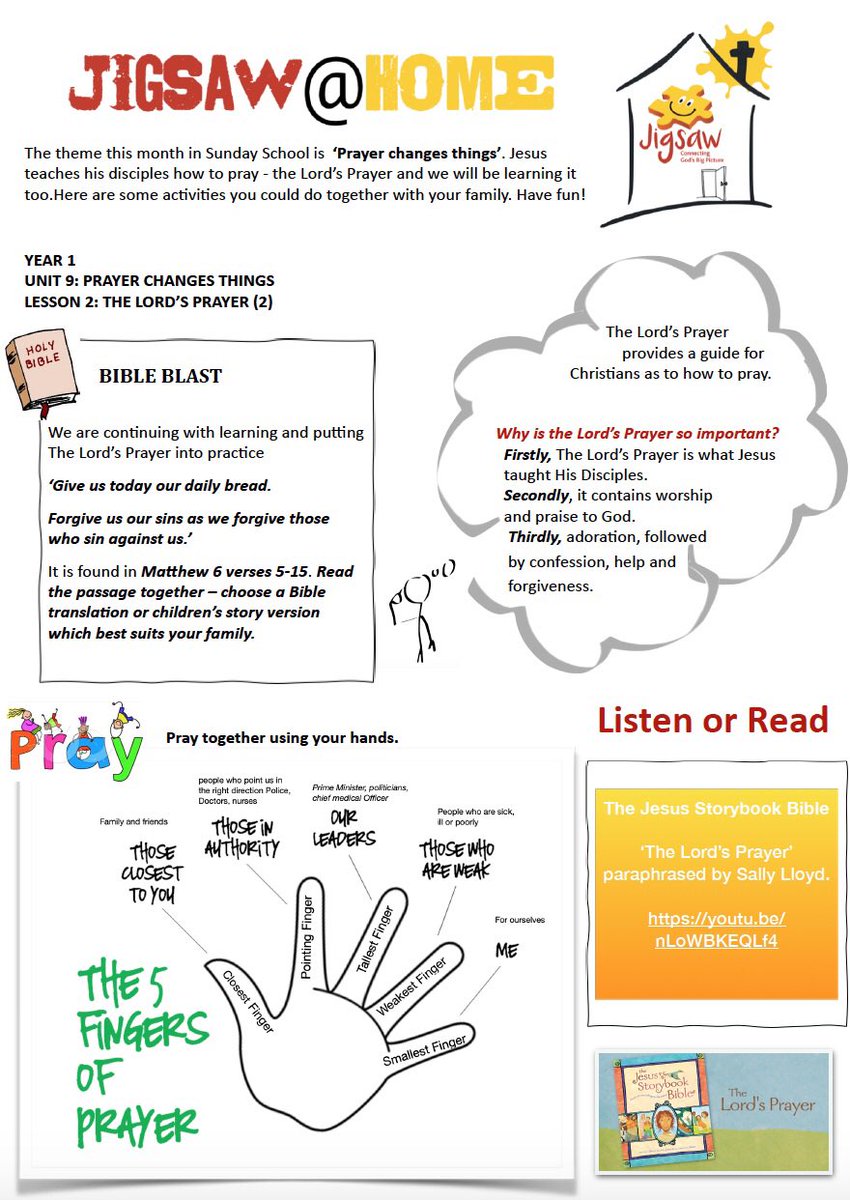 julzy21's tweet photo. Family time with your whole family today whether you are in year 1,2 or 3 of our JIGSAW Sunday school curriculum. Craft/prayer activity for each year on our YouTube channel downanddromore Jenny gives us some inspirational and fun ideas for everyone todo together. https://t.co/Q8ZL1fMVZ3