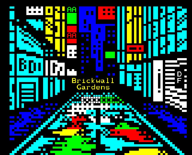 Brick wall gardens. Teletext art by  @illarterate  #Space  #socialdistancing  #timetoreflect  #lonliness  #artduringcovid19  #lockdown  #missingopenspace  #nopeople  #lockdownart  #wiganart  #pixelart  #digitalart  #teletext