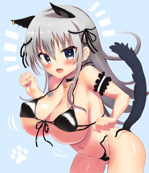 けもみみおっぱい! #おっぱい #下乳 #女の子 #けもみみ #しっぽ #水着 https://t.co/zJMxmgAUET 