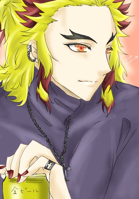 ｽｽﾞｶｾﾞさんがTwitterに投稿した煉獄杏寿郎(鬼滅の刃)のイラスト。