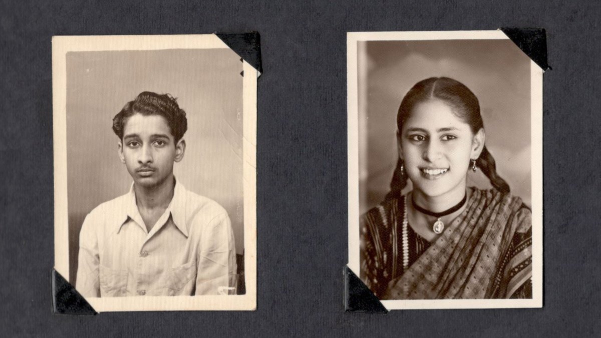 The passport-sized photos of Chandrakant and Sashi from their high school days. They went to different schools, but met in Mandalay Medical College in 1959  @DevyaniGupta15