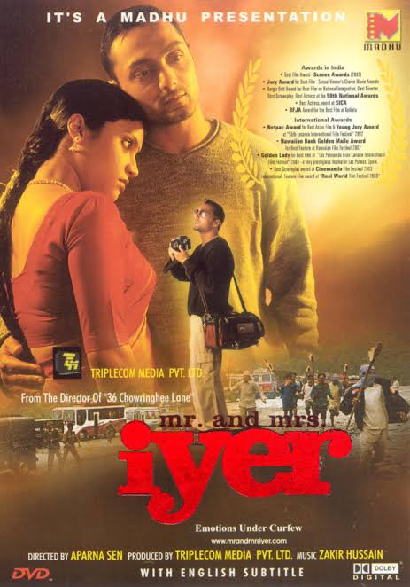  #MrAndMrsIyer (2002) by  @senaparna.Feat.  @konkonas  @RahulBose1 Bhisham Sahni, Surekha Sikri  @anjandutt and Bharat Kaul.Link:  https://www.dailymotion.com/search/Mr%20&%20mrs%20iyer%20rthatap/videos (in 9 parts)