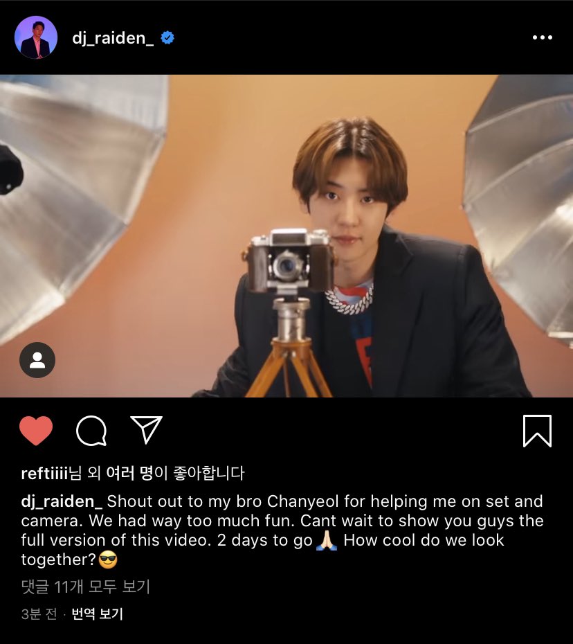 chanyhoney92's tweet photo. 200510 Raiden IG Update 

[dj_raiden_]: “Shout out to my bro Chanyeol for helping me on set and camera. We had way too much fun...” 

So Chanyeol also helped on the set of the MV?? He’s always so hardworking🥺🥺 

💙 YOURS OUT ON MAY 12!!

#5월12일_yours_기다리는중
#YoursMVTeaser https://t.co/QhtsCFathn