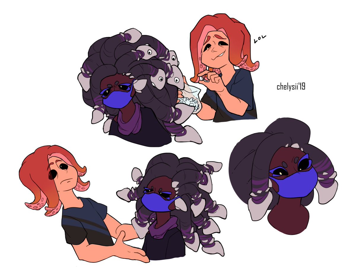 turtlyni's tweet photo. just realized i never uploaded this www me and @penguinarashi 's rock band ocs The Rocking Rocks Rock Rock #splatoon #splatoon2 https://t.co/7Al265PbSH