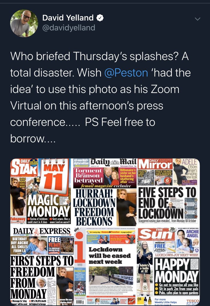 These two ex-tabloid editors know how the govt brief the media. @davidyelland asks “who briefed the papers?” & called for an investigation. @piersmorgan called it out three days ago saying it was “staggeringly confusing message”.But this has been the govt’s method all along.