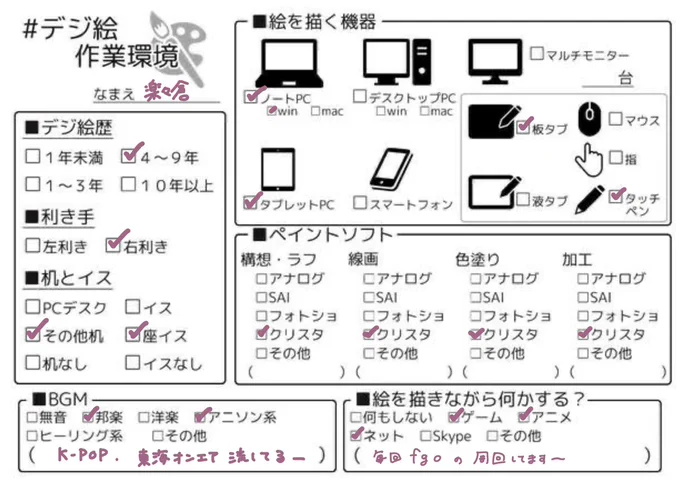 #デジ絵作業環境
パソ起動遅いから 最近iPad〜〜 