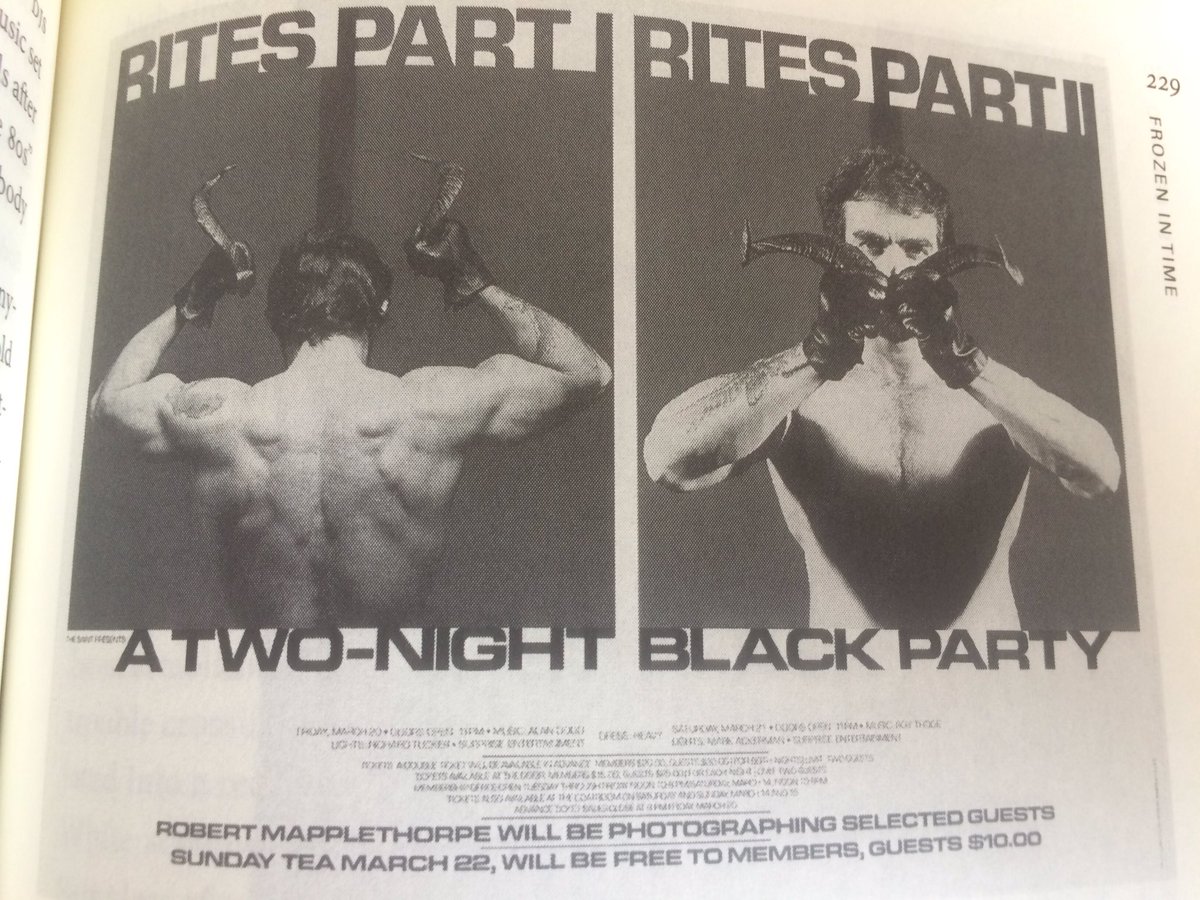 While in many ways a space for sexual exploration & deconstructing hierarchies (before AIDS hit), it was also riven by familiar divisions...The spectacular nights at members-only gay club The Saint were proudly and almost exclusively attended by a white male elite.