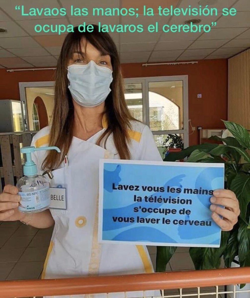 Lavaos las manos; las televisiones se ocupan de lavaros el cerebro

#LosPinochosPedroYPablo
#EsteVirusLoParamosUnidos 
#COVID__19