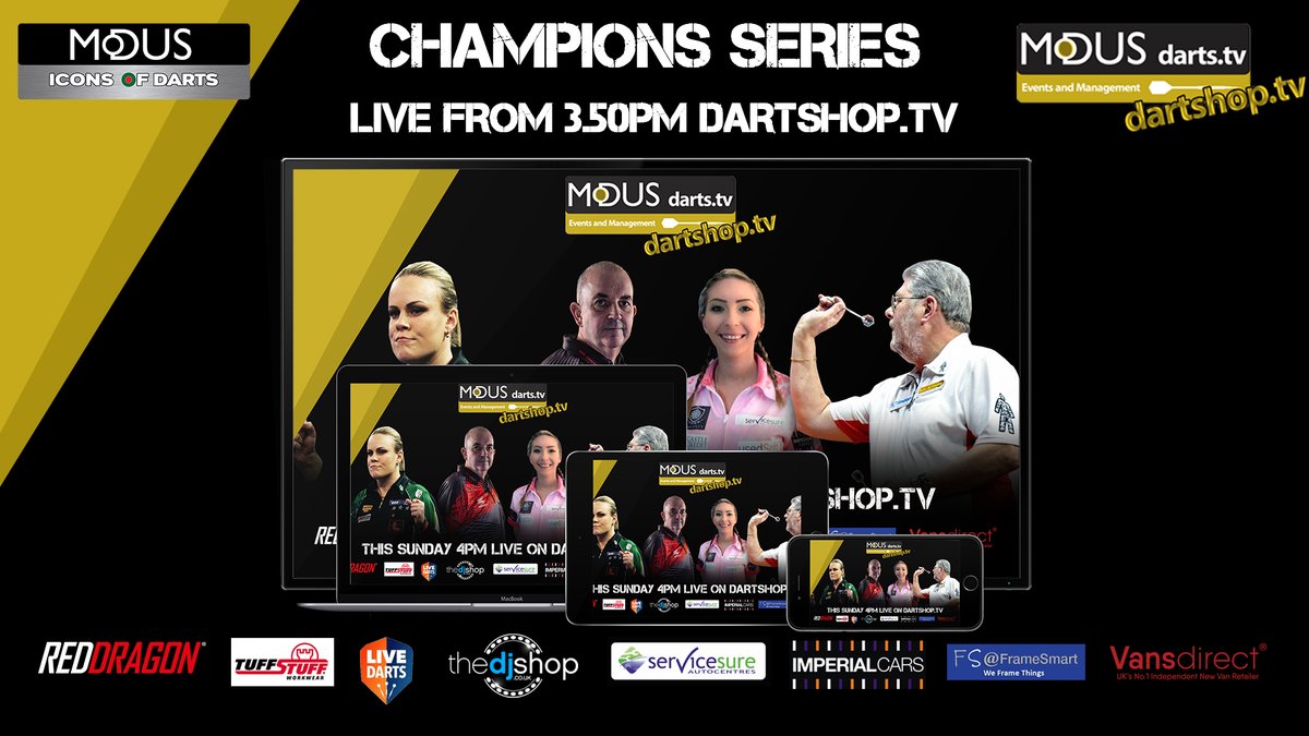 ModusDarts180's tweet image. Live this afternoon at 3.50pm The MODUS CHAMPIONS SERIES 🥇

@PhilTaylor ⚡️
@Fsherrock 👸🏼
@wolfiedarts 🐺
@anastasiadarts ❤️

Not to be missed! New onscreen look and features for the first time. Watch live Dartshop.tv 

Who will be the Champion?