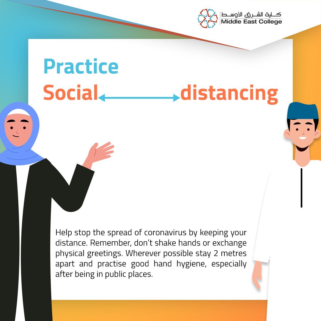 MEC_Oman's tweet photo. Social distancing is key in containing the new coronavirus, COVID-19. Let us follow this rigorously and help eliminate COVID-19.
#MECSocialDistancing #hopeoverfear #StaySafeforOman #SocialDistancing https://t.co/PPiuTnlsCW