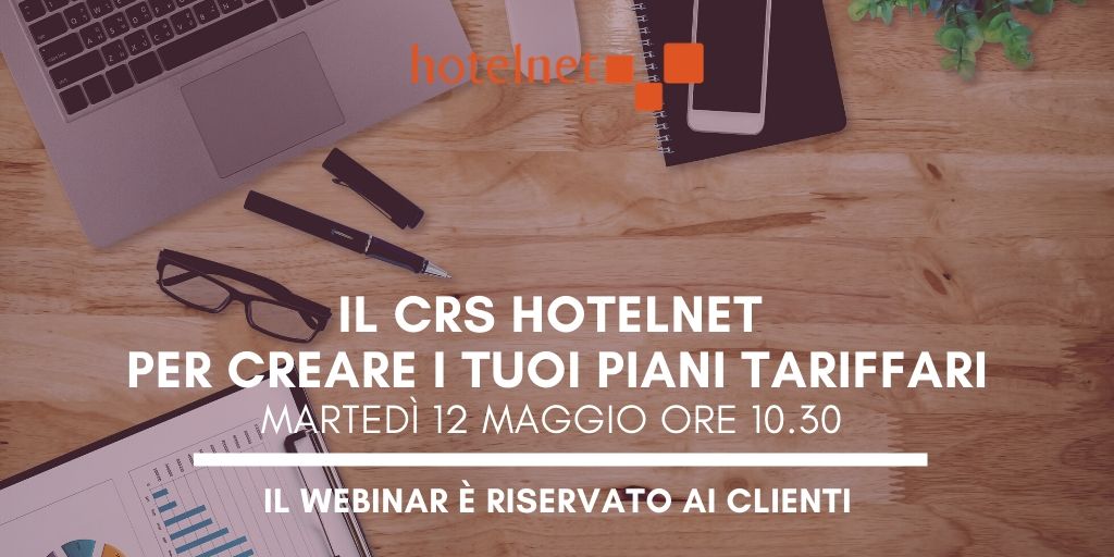 HotelnetIT's tweet photo. 💻Il #CRS per creare i tuoi piani #tariffari 
Martedi 12 maggio #webinar gratuito per i clienti @HotelnetIT 
Tra i temi:
✅Collegamento dei piani tariffari al #canale
✅Creazione e utilizzo dei #PromoCode
✅Gestione policy di #prenotazione/ #cancellazione 
https://t.co/BiVlm96Sdx https://t.co/9XY3RRW7lw
