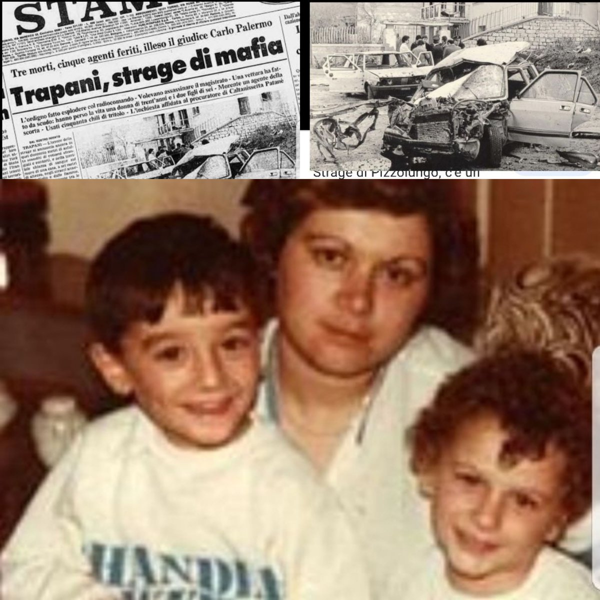 MezzoKr's tweet photo. Oggi ricorre la festa della Mamma e noi del Team Terra di Mezzo vorremmo ricordare tutte le mamme vittime di mafia. Era il 2 Aprile del 1985 quando avvenne la Strage di Pizzolungo.  
 Barbara Rizzo  è la mamma  di due  bambini, Giuseppe e Salvatore Una mamma coraggiosa. #asoc1920 https://t.co/w9L5nR4qK6