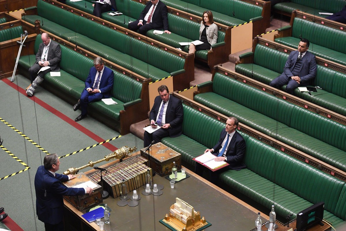JugSci's tweet photo. Teachers and SMTs: until your school can be safely run like the House of Commons, or Parliament decides it’s safe for MPs to sit next to each other again, resist the pressure to be dangerously forced back into the classroom. #COVID19 https://t.co/eVBv7kwozo